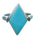 Blue Opal Turquoise Reversible Sterling Silver Ring Size 5-1/2 LX113273